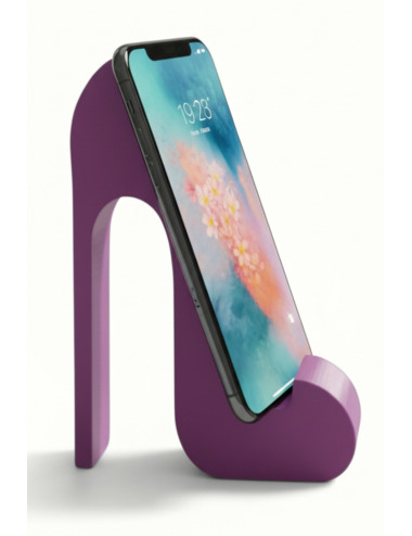 Mor Renk Topuklu Ayakkabı Masa Üstü Cep Telefonu Tablet Tutucu Tutacağı Standı US-T002