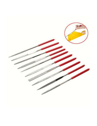 10-Piece Diamond-Tipped 3D Plastic Glass Gold Tile Stone Hobby Crafts Jewelry Repair Hand Sandpaper