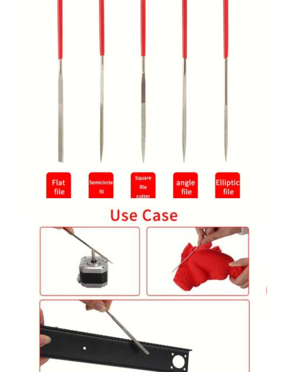 10-Piece Diamond-Tipped 3D Plastic Glass Gold Tile Stone Hobby Crafts Jewelry Repair Hand Sandpaper