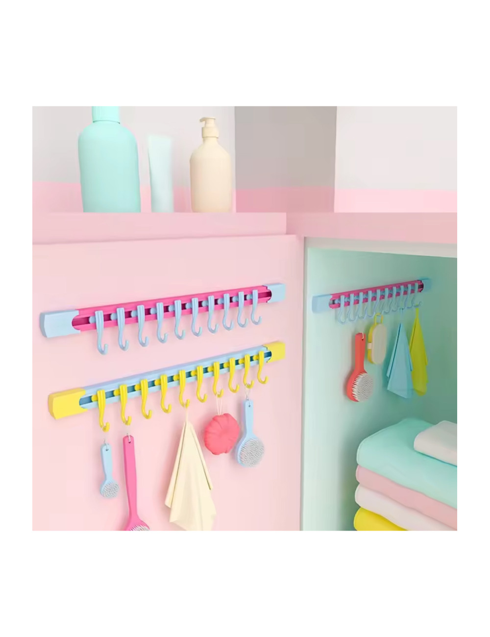 10lu Yapışkanlı Portmanto Hol Antre Duvar Banyo Havlu Askısı Mutfak Askılığı Kapı Arkası Askılık