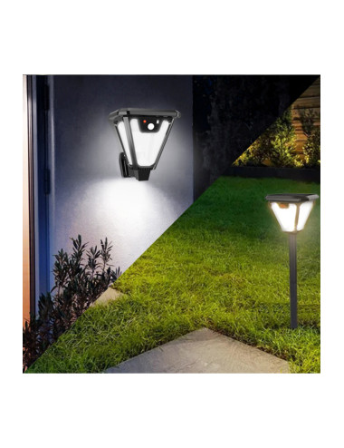 Güneş Enerjili Bahçe Ev Balkon Teras Aydınlatması Lambası Solar Duvar Aplik Fener Armatür 1 ADET