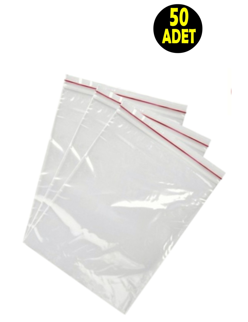 50 PIECES 23*31 CM Ziplock Transparent Bags - Suitable for Nuts, Henna, Refrigerator, Freezer, Food Packaging Nylon