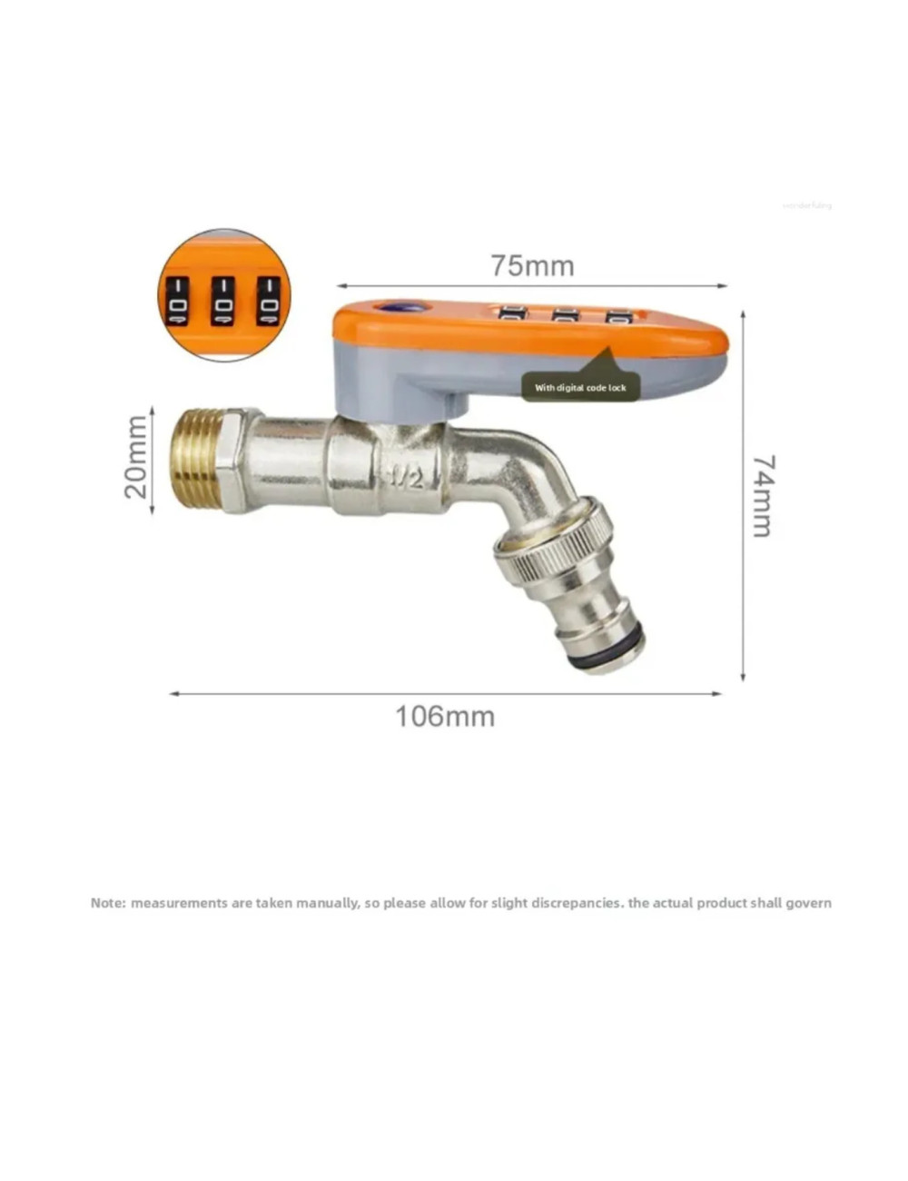 3-Digit Combination Lock Garden Outdoor Faucet Tap/Tap Head