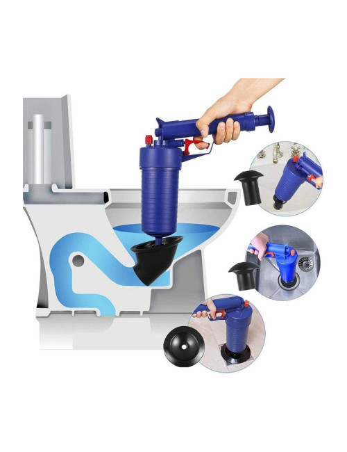 High Air Pressure Bathroom Drain Sink Toilet Pipe Clog Remover Pump Tool