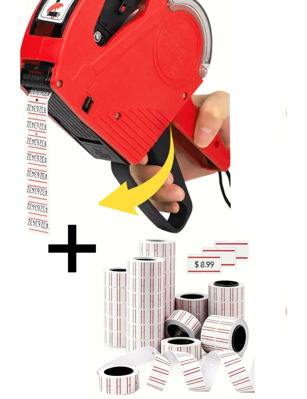 8 Hanel Ürün Fiyat Basma Etiketleme Makinesi Makinası Aleti + 10LU PAKET RULO ETİKET