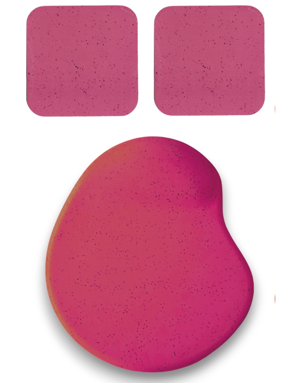 Oval Burgundy Sand Pattern Mouse Pad with Wrist Rest + 2 Mug Coasters Set