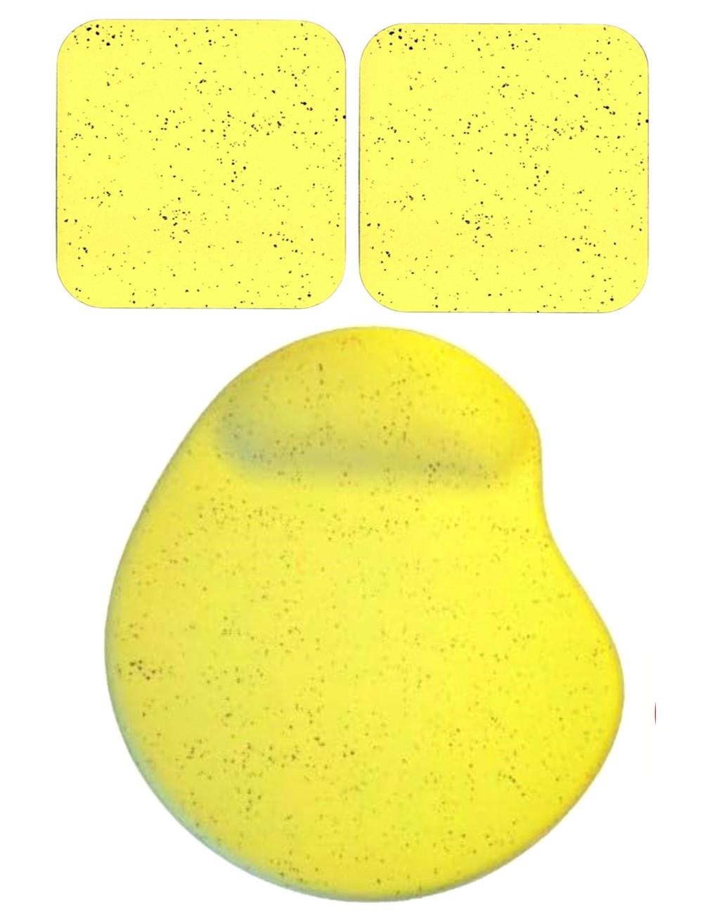 Oval Sarı Kum Desen Bilek Destekli Mouse Pad + 2 Adet Kupa Fincan Bardak Altlığı Altlık Set
