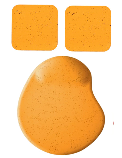 Oval Turuncu Kum Desen Bilek Destekli Mouse Pad + 2 Adet Kupa Fincan Bardak Altlığı Altlık Set