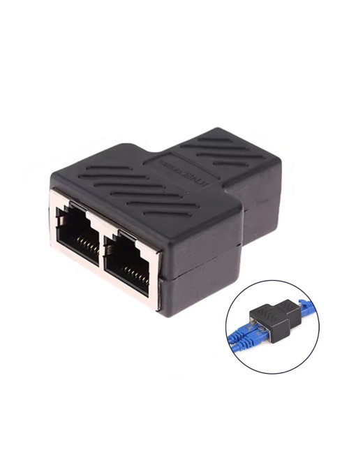 محول موسع ومقسم كابل إنترنت إيثرنت ثنائي المنافذ RJ45 Cat5 Cat6 Cat7