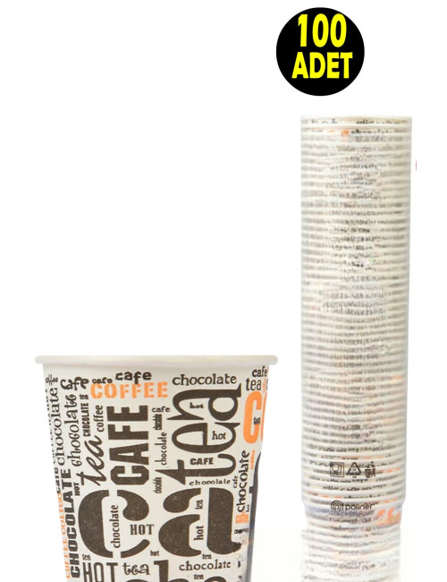100 ADET 4 OZ 120 ML - Davet Kutlama Parti Ofis Çay Kahve Espresso Soğuk İçecek Uygun Karton Bardak