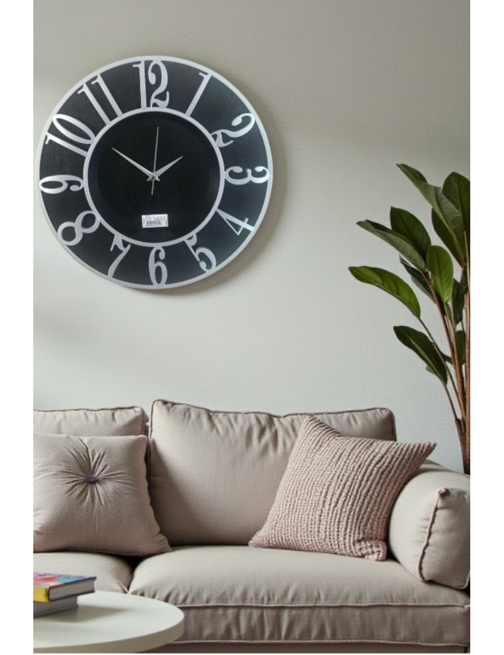 Giftable Decorative Round Chrome Numbered Wall Clock for Living Room, Office, Workplace, Kitchen, 33*33 CM
