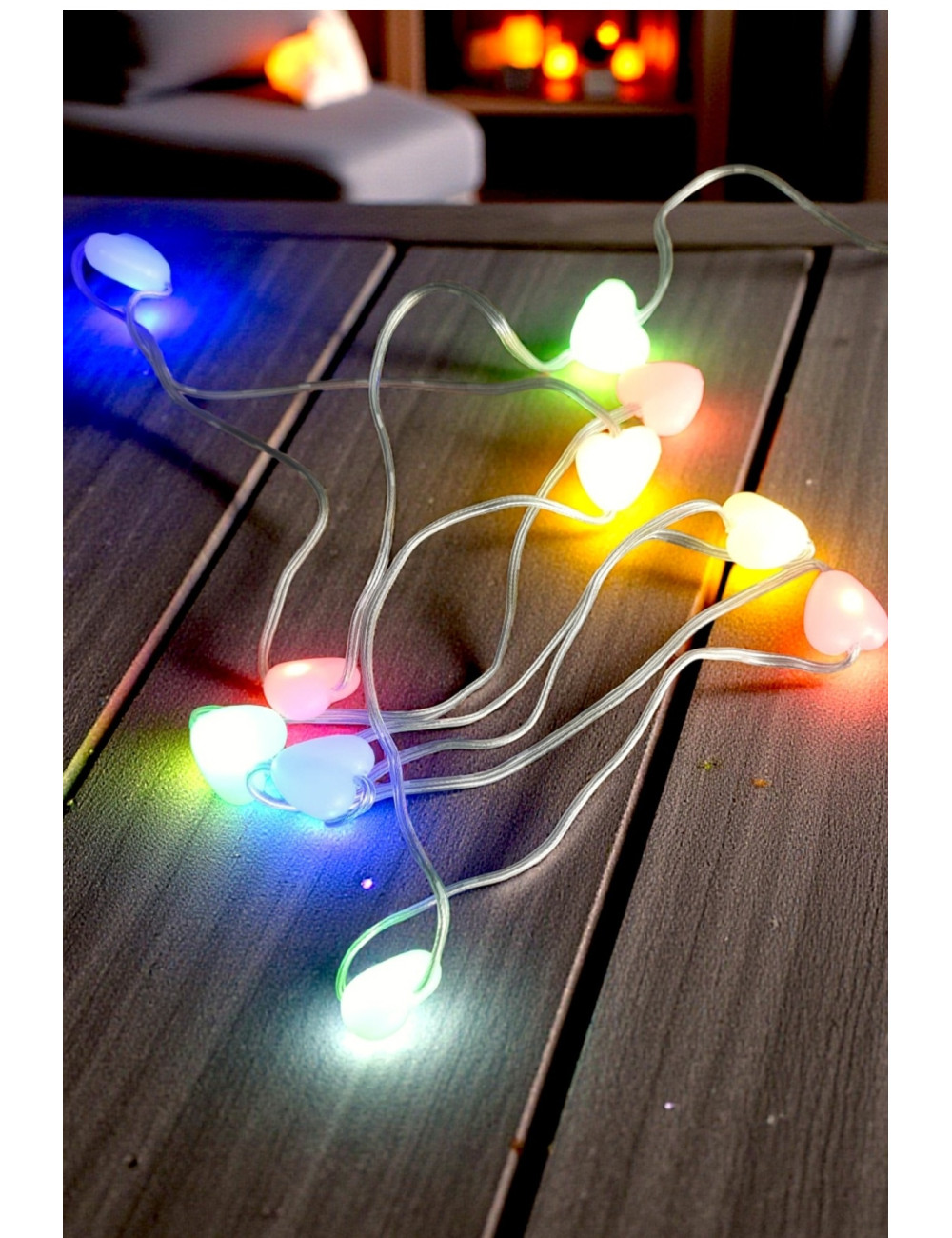 1.5 Meter Heart RGB Lighted Christmas Night Party Decoration Fairy LED Strip with USB Input