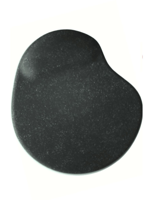 Oval Siyah Kum Desen Bilek Destekli Mouse Pad + 2 Adet Siyah Kupa Fincan Bardak Altlığı Altlık Set