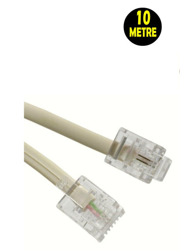 كابل توصيل مودم ADSL/VDSL بطول 10 أمتار، كابل توصيل خط RJ11، كابل هاتف