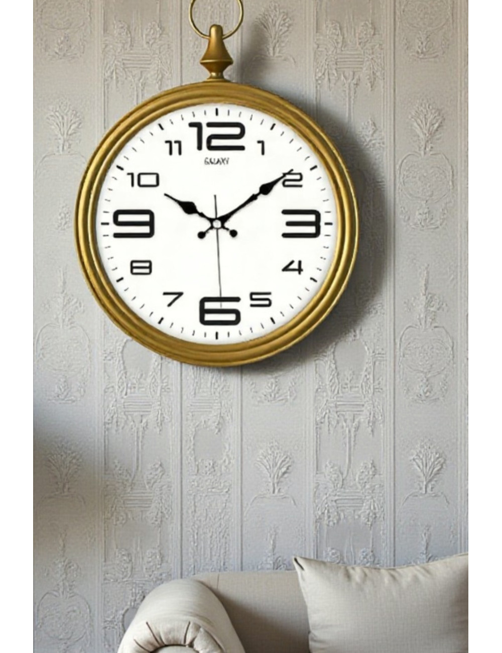 Decorative Pocket Clock with Gold Frame, Wall Clock for Living Room, Office, Workplace, Kitchen.