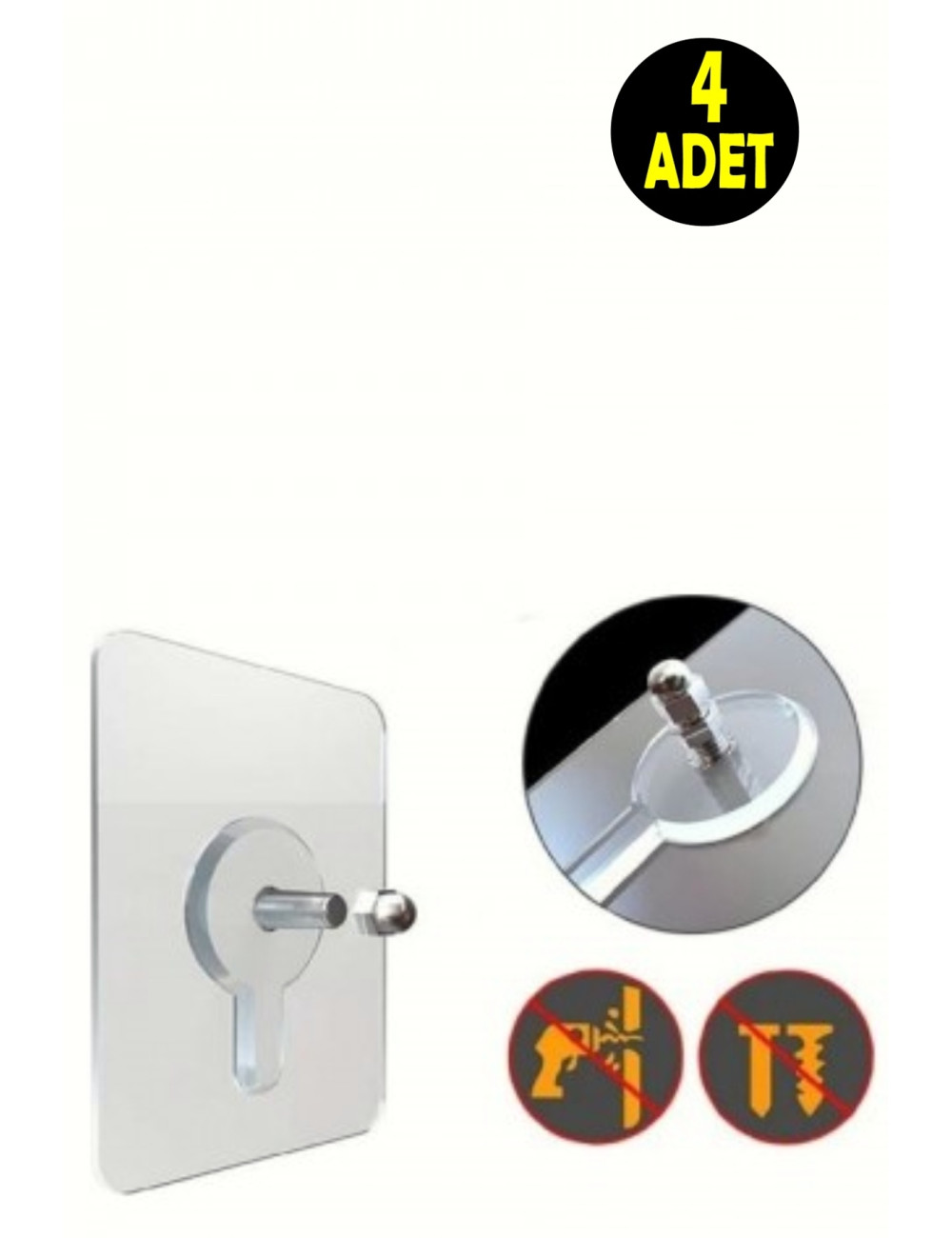 FOUR PIECES Strong Suction Cup Hanger Adhesive Frame Clock Picture Pan Ladle Spoon Hanger