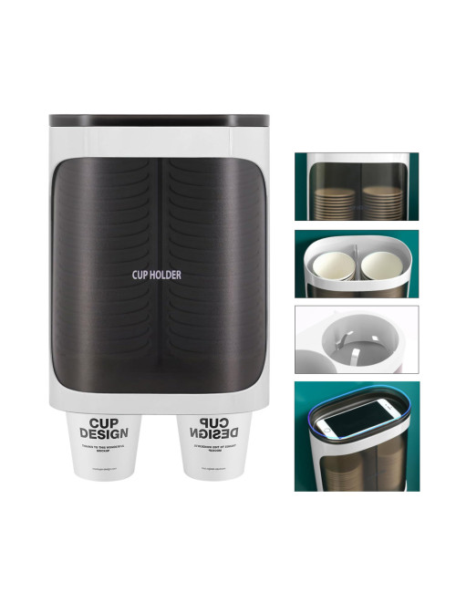 2-Row Adhesive Water Dispenser Plastic Cardboard Cup Holder Cup Dispenser Cup Holder