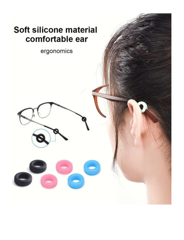 1 TAKIM Kulak Arkası Kaydırmaz Silikon Gözlük Sapı Tutucu Sabitleyici Renk Asorti