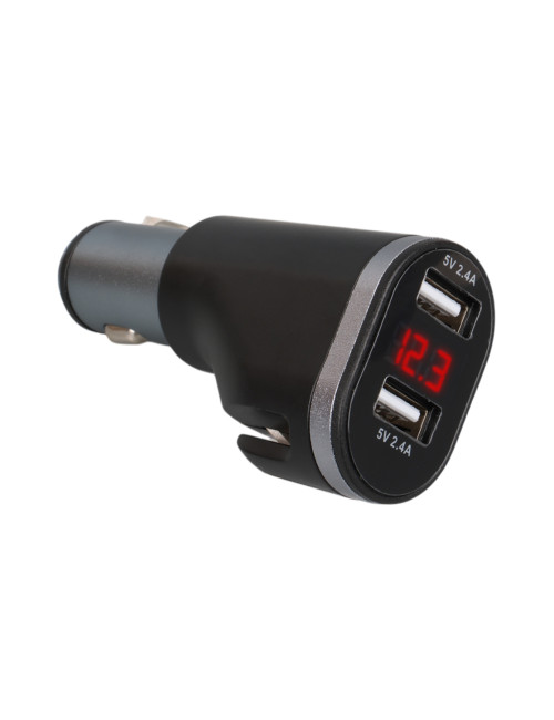 12 24V 2 USB 5V-2.4A Araç Çakmaklık Şarj Aleti + Dijital Ekranlı Voltaj Akü Sağlık Analizi Cihazı