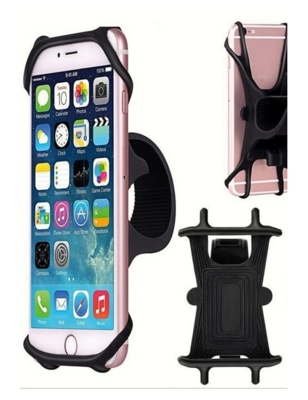 Rubber Motorcycle Moped Motorbike Scooter Handlebar Compatible Cell Phone Holder Stand