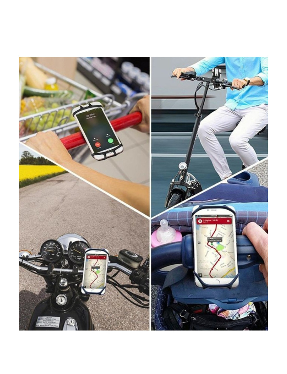 Kauçuk Motosiklet Mobilet Motor Bisiklet Scooter Gidon Uyumlu Cep Telefonu Tutacağı Tutucu Standı