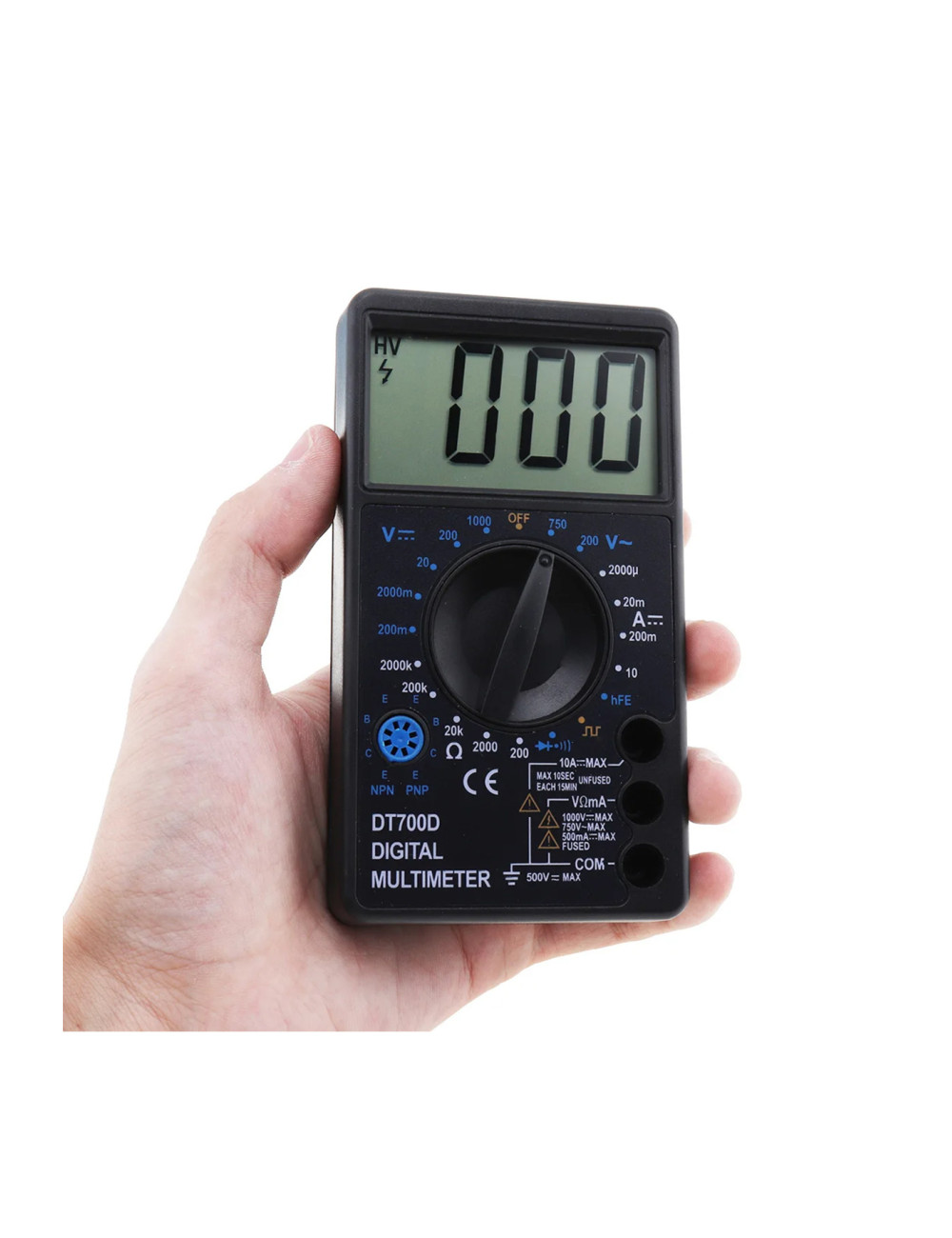 Dt700D Geniş Ekran AC DC Dijital Akım Voltaj Amper Ölçüm Dyot Test Aleti Multimetre- Voltmetre