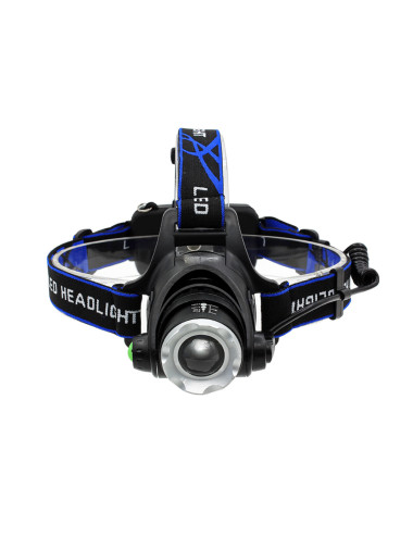 Rechargeable, 3 Modes, High Light Intensity, Zoom, Flashing, Backlit Headlamp for Hunters, Fishermen, and Campers.
