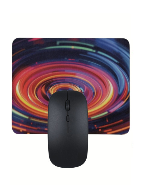 Girdap Desenli Mouse Pad + Kablosuz Wireless Mouse Bilgisayar Notebook PC Windows Uyumlu Mause