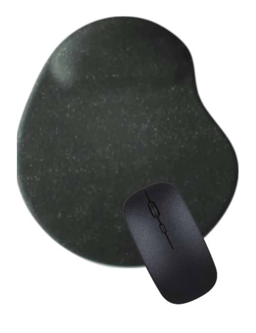 Black Sand Pattern Wrist Rest Mouse Pad + Wireless Mouse Compatible with Notebook, PC, Windows