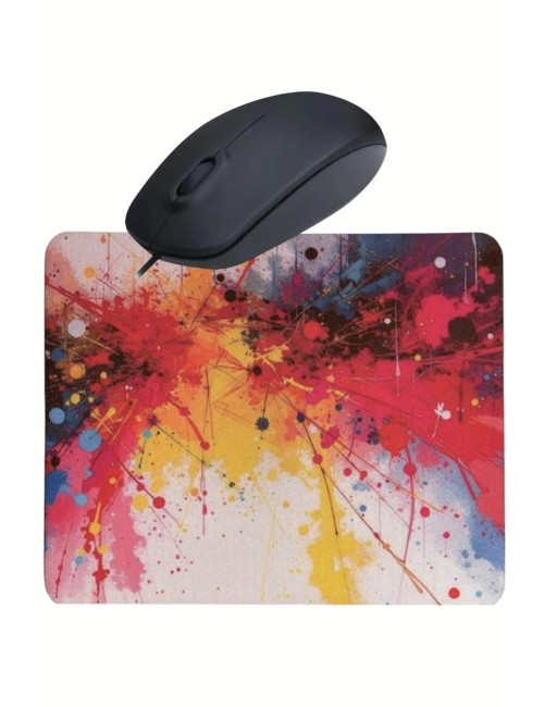 Karmaşa Desenli Mouse Pad+ Kablolu Mouse Bilgisayar Faresi Notebook PC Windows Uyumlu Mause