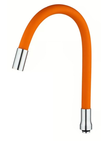 Flexible, bendable, twistable, spiral, swivel sink faucet pipe with pivoting head.