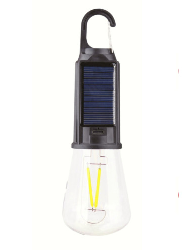 مصباح إضاءة LED يعمل بالطاقة الشمسية وقابل لإعادة الشحن عبر منفذ USB، مناسب للحدائق والشرفات والتخييم والسيارات المتنقلة