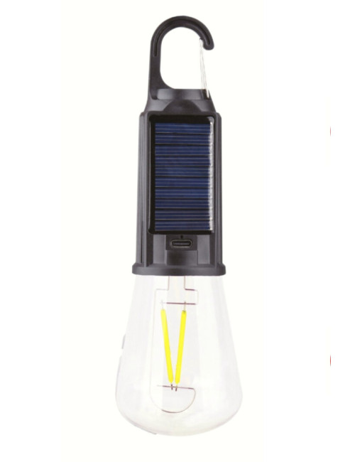 مصباح إضاءة LED يعمل بالطاقة الشمسية وقابل لإعادة الشحن عبر منفذ USB، مناسب للحدائق والشرفات والتخييم والسيارات المتنقلة