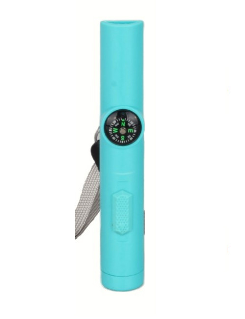 Blue Compass Whistle Laser Light Leveling Earthquake Camping Emergency Flashlight Whistle Laser Pointer