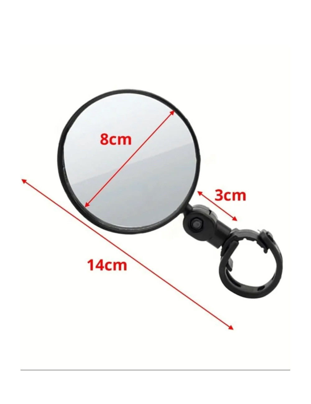 قطعتان من مرايا الرؤية الخلفية البلاستيكية المفردة بزاوية 360 درجة للدراجات النارية والدراجات البخارية والدراجات الهوائية
