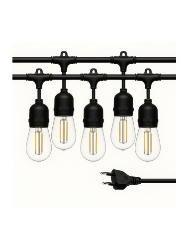 5 Meter, 5 Socket, Organization, Party, Garden, Wedding Chain Lighting Cable - Bulb Not Included