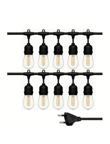 10 Meter, 10 Socket, Organization, Party, Garden, Wedding Chain Lighting Cable - Bulb Not Included.