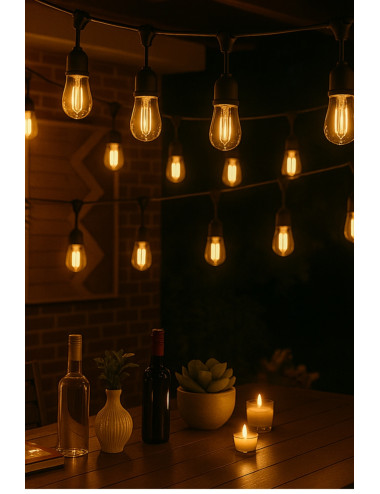 10 Meter, 10 Socket, Organization, Party, Garden, Wedding Chain Lighting Cable - Bulb Not Included.