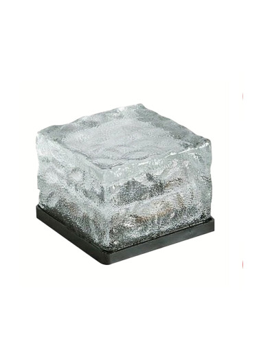 White Solar Glass Brick Look Solar Powered Garden Decoration Ground LED Night Light Fixture
