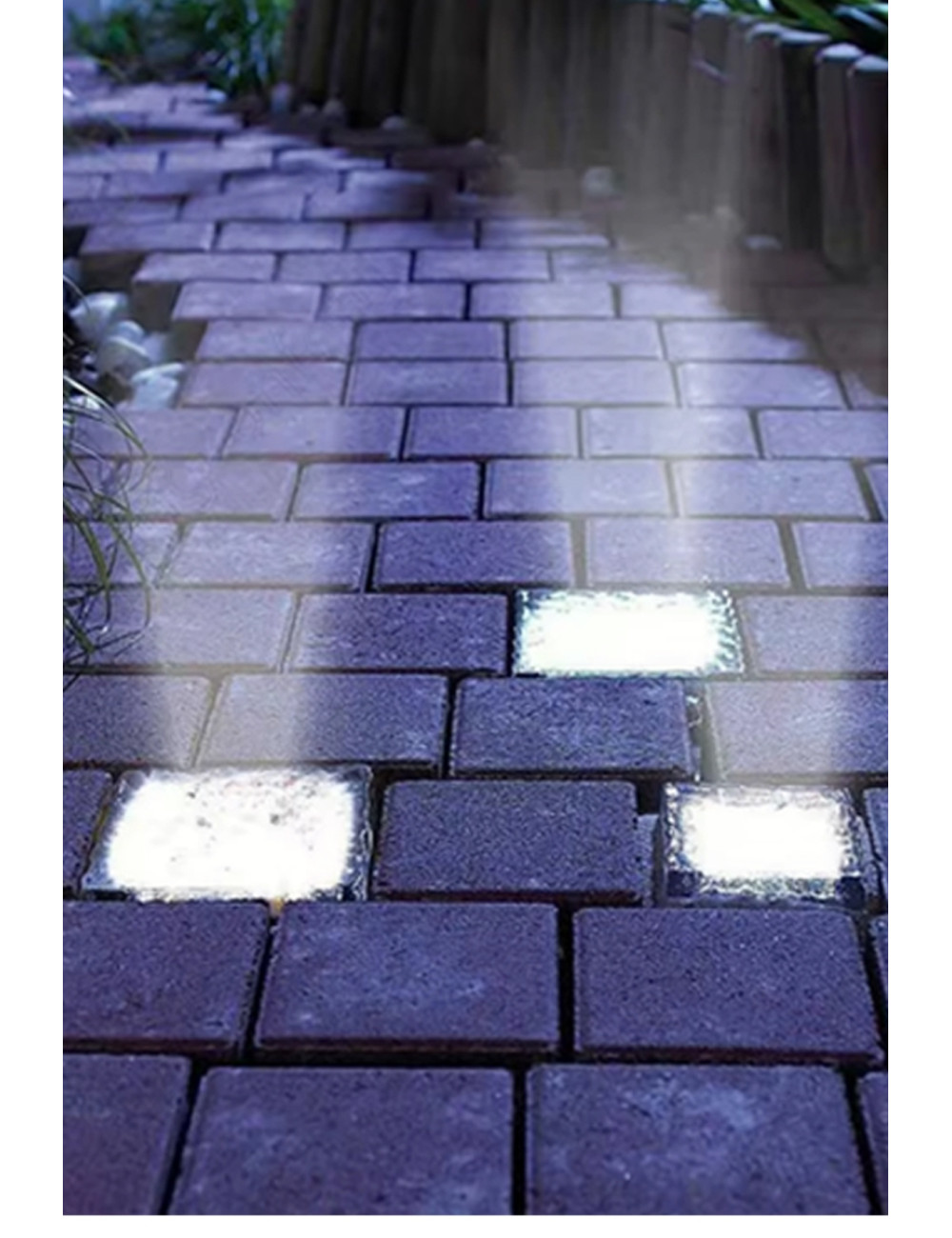 Decorative Solar Glass Brick Look Solar Powered Garden Decoration Ground LED Night Light Fixture