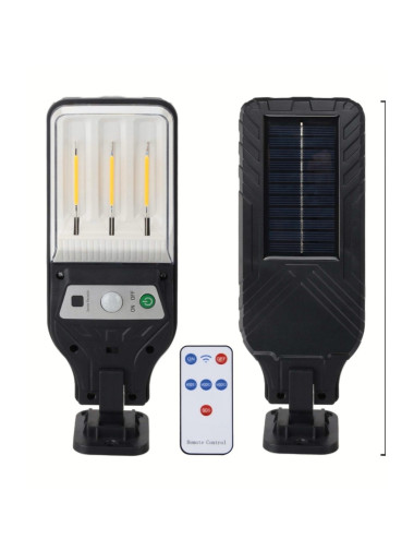 مصباح إضاءة جداري يعمل بالطاقة الشمسية مزود بمستشعر وتحكم عن بعد بتقنية COB LED للحدائق والشوارع