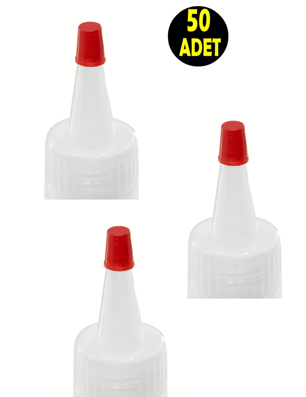 50 Adet 28mm Delikli Şişe Kapağı Makina Makine Yağı Yağlama Tutkal Şişesi Huni Damlalık Şişe Kapak