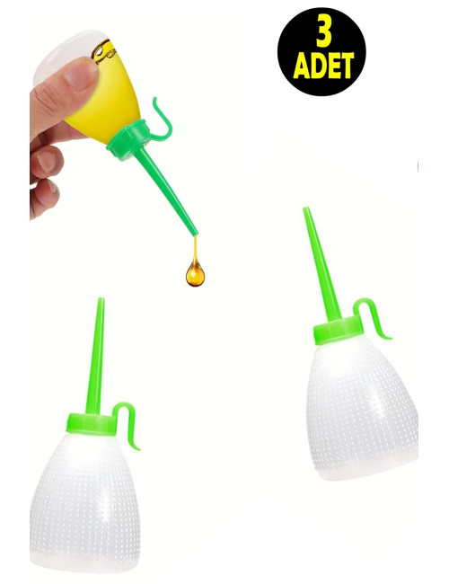 3 Pieces 60ml Motor Silicone Machine Oil Lubrication Plastic Bottle Funnel Dropper Bottle 122.7 * 52mm