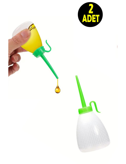 2 x 60ml Motor Silicone Machine Oil Lubrication Plastic Bottle with Funnel Dropper Bottle 122.7 * 52mm