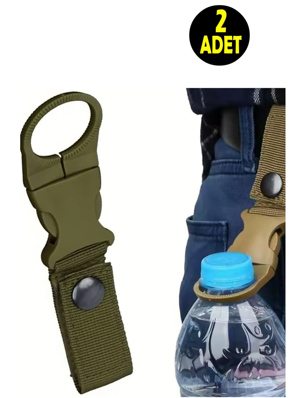 Belt and Bag Attachment Clip for Camping, Hiking, Travel, Cycling Water Bottle Carrying Buckle/Hook