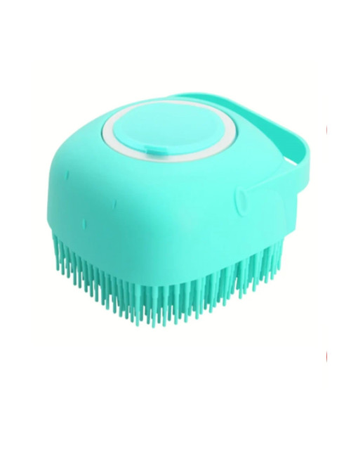 Soft Silicone Shower Loofah - Silicone Exfoliating Shower Massage Brush with Shampoo and Soap Dispenser