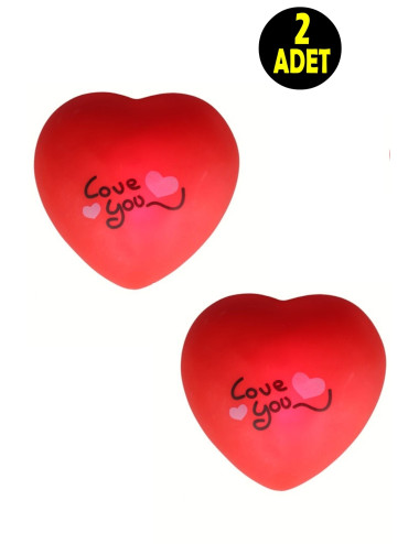 Love You Temal Kalpli Led Işıklı Kırmızı Kalp Gece Lambası -Sevgililer Günü Doğum Günü Hediyesi