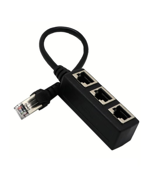 RJ45 Modem Ethernet Internet Modem ADSL Cable Multiplier 3 Port Distributor Splitter Adapter