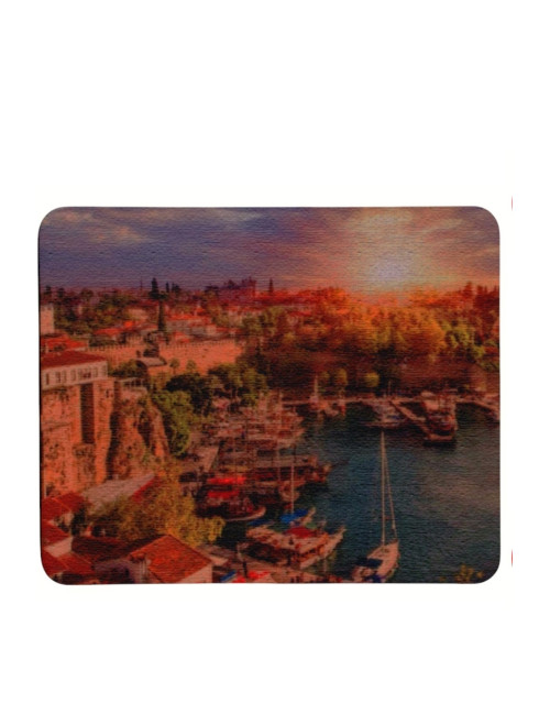 Antalya Yat Limanı Desenli Kaymaz Taban Optik Bilgisayar Notebook Mouse Pad Maus Ped 17,5x21,5cm