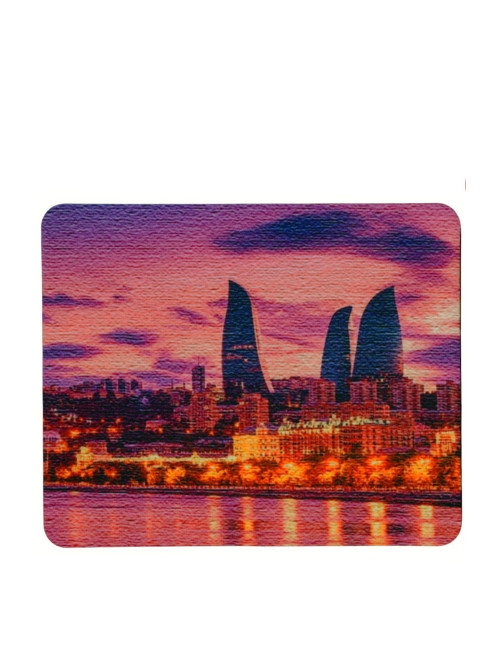 Baku Flame Towers Desenli Kaymaz Taban Optik Bilgisayar Notebook Mouse Pad Maus Ped 17,5x21,5cm